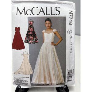 McCalls M7718 Misses Dresses Sewing Pattern Size 6-8-10-12-14 Uncut